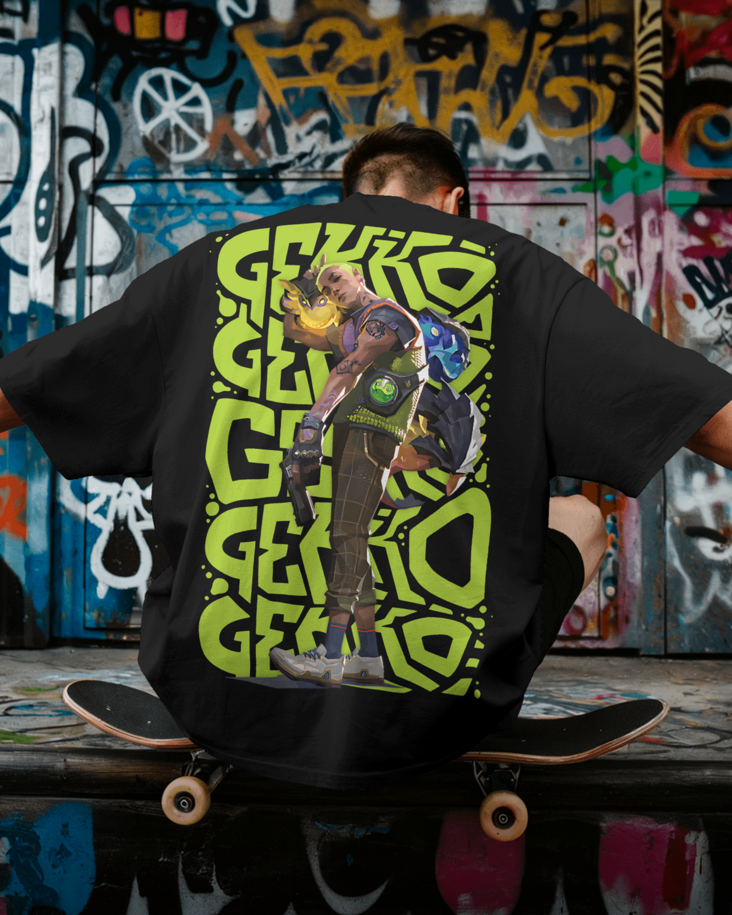 Gekko Oversized Valorant T-Shirt – Night Market Drop | dryPeek